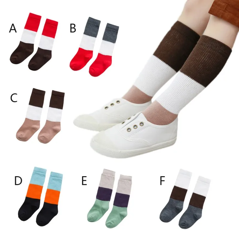 Kids Knee High Socks For Girls Boys Fashion Patchwork Cotton Sports School Socks|Колготки и чулки| |