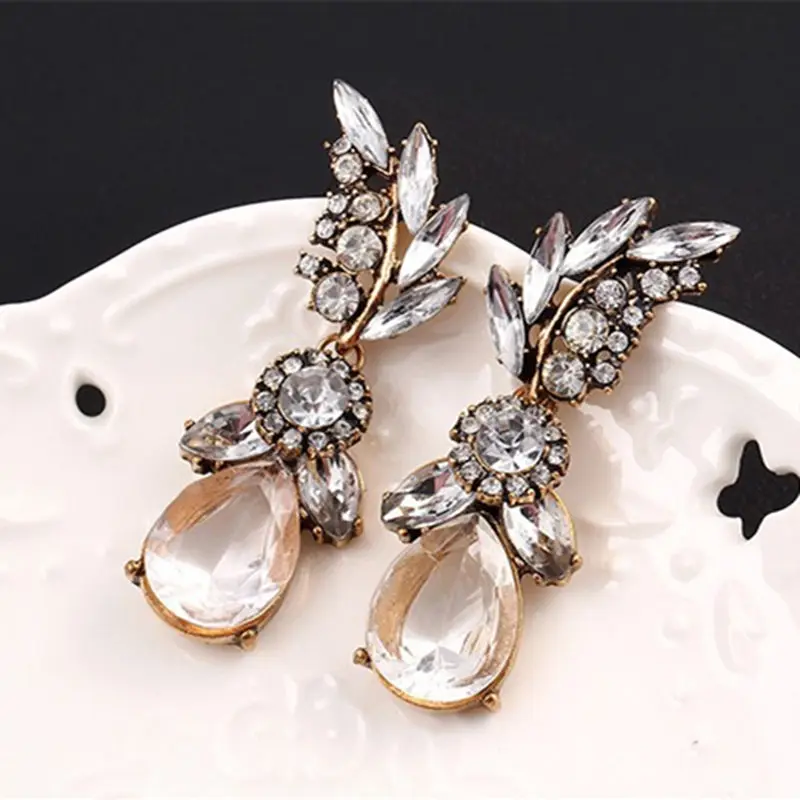 Fashion Jewelry Summer Style White Leaf Crystal Acrylic Earrings Irregular Geometric Figure Big Water Women|earrings women|earrings fashion