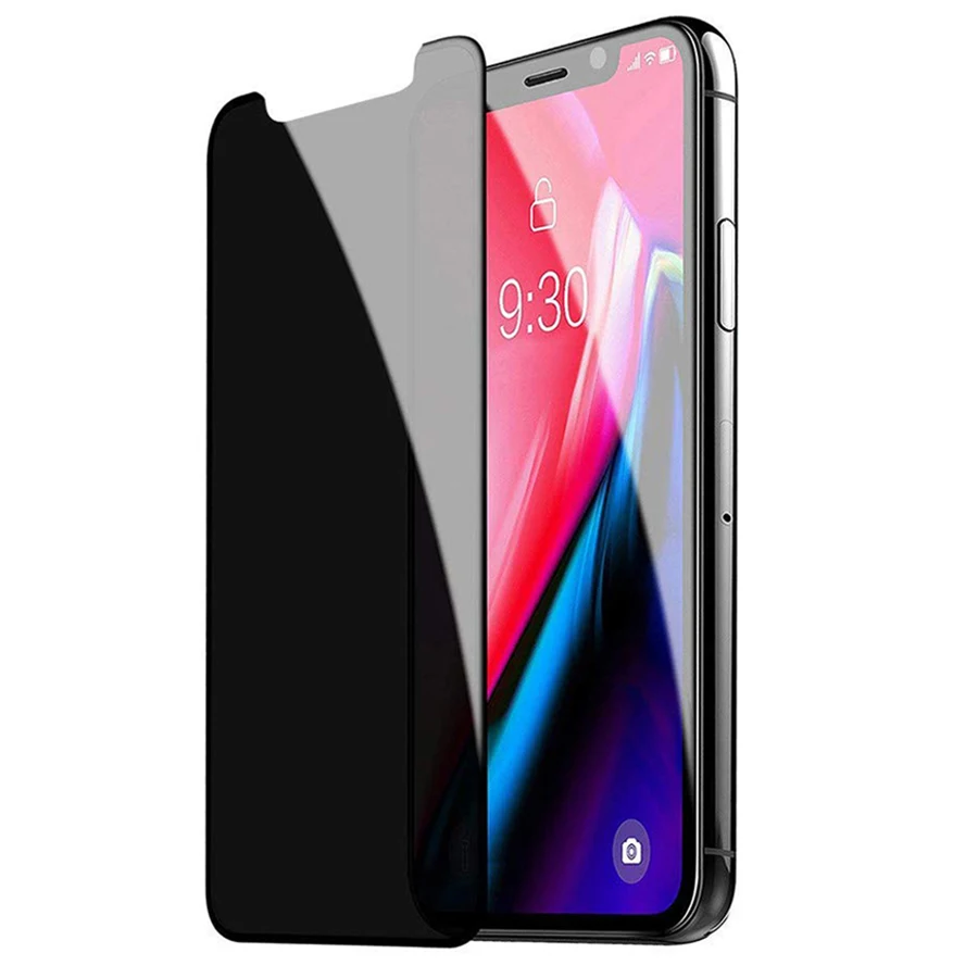 2 шт. 2.5D для iPhone XR XS Max X антишпионское закаленное стекло Антибликовая Защитная
