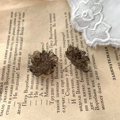 F 2.2cm HUANZHI корейские прозрачные акриловые Ледяные Блоки акриловые цветочные серьги-гвоздики с эпоксидной смолой для женщин девушек летние ювелирные изделия подарок - Окраска металла: F 2.2cm