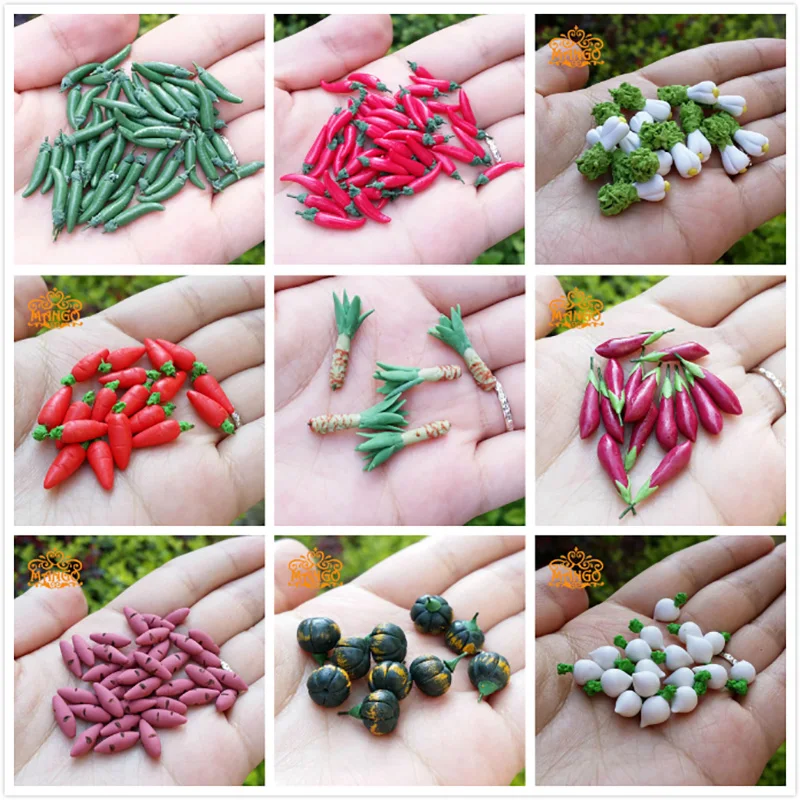 

10PCS/lot Miniature Dollhouse 1: 12 Clay Vegetable Food for Dolls Toys