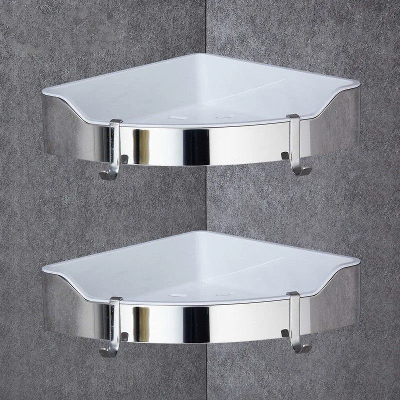 

Corner Shelf Golden Stainless Steel + ABS Bathroom Shelves Chrome Wall Mount triangle Shower Caddy Rack Bath Accessories