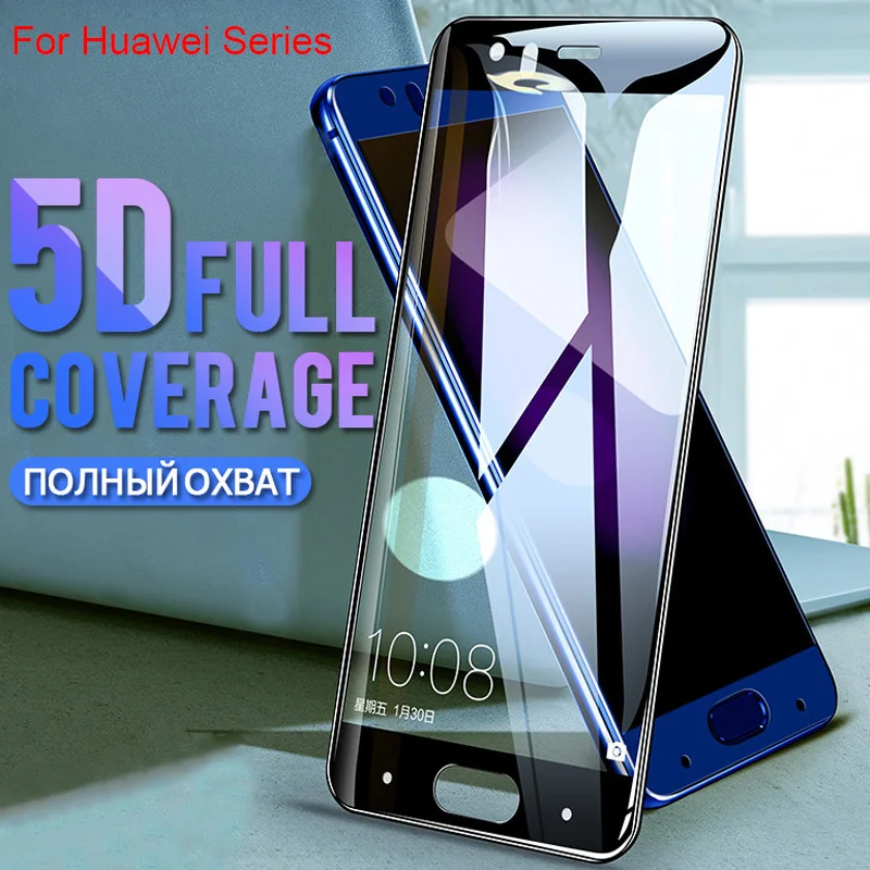 5D полное покрытие закаленное стекло для Huawei Y9 Y5 Y7 Y6 Prime 2018 Honor 7A Pro на 7C Россия