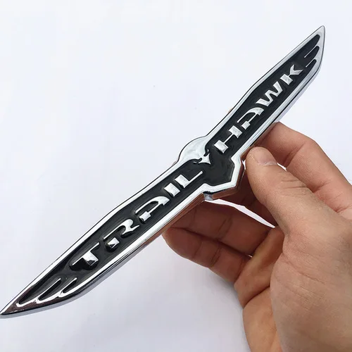 1 шт. 3D металлическая эмблема Trail Hawk, логотип, сплав, автомобильная Задняя эмблема на багажник, крышка, наклейки для автомобиля для джипа, Стайлинг автомобиля - Название цвета: style 2 black color