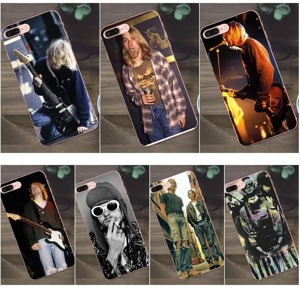 Мягкий чехол для телефона Apple iPhone 4 4S 5 5C SE 6 6S 7 8 Plus X Galaxy A3 A5 J1 J2 J3 J5 J7 2017 Kurt Cobain Rock
