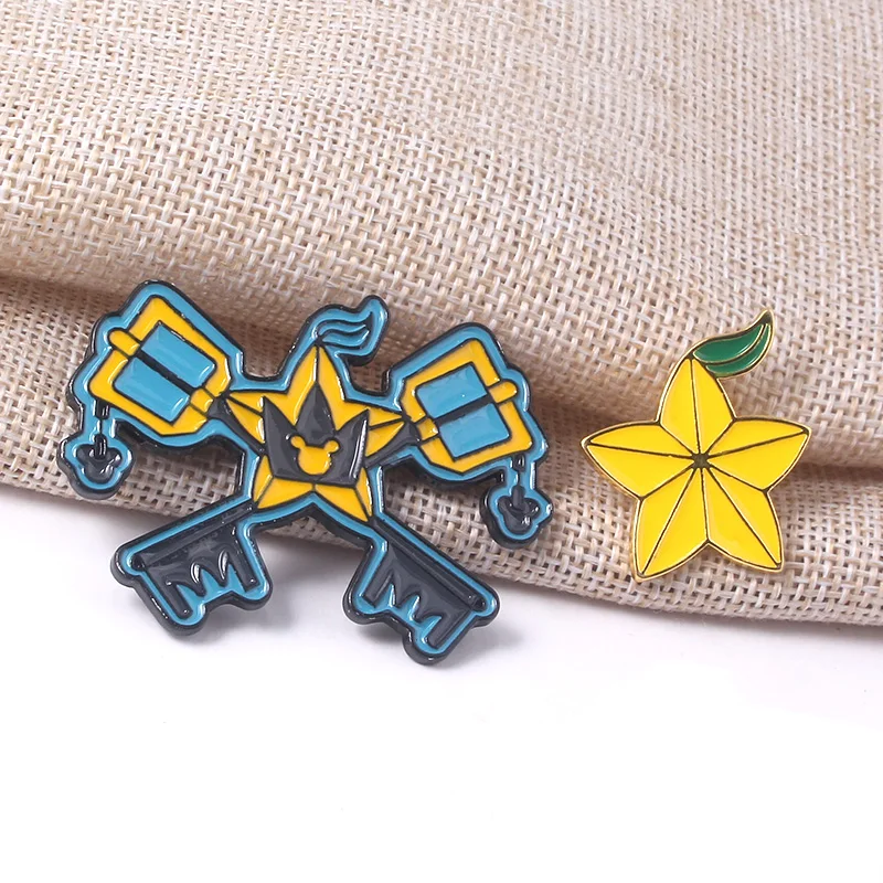 RJ Kingdom Hearts Paopu фруктовые Броши Сора брелок с памятью эмалевые булавки для женщин