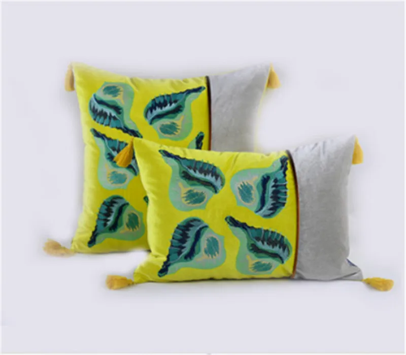 Европейский чехол для подушек Hippocampus/Conch/Shell вышивка Cojines Decorativos Para Диван Декоративные роскошные подушки, 1 шт