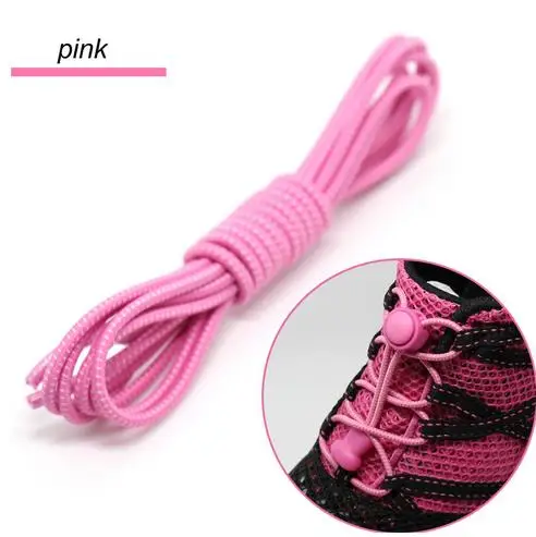 pink CORA WANG1 пара фиксирующие ленивые кроссовки со шнурками эластичные шнурки для детей безопасные эластичные шнурки для обуви ASL666B - Цвет: pink