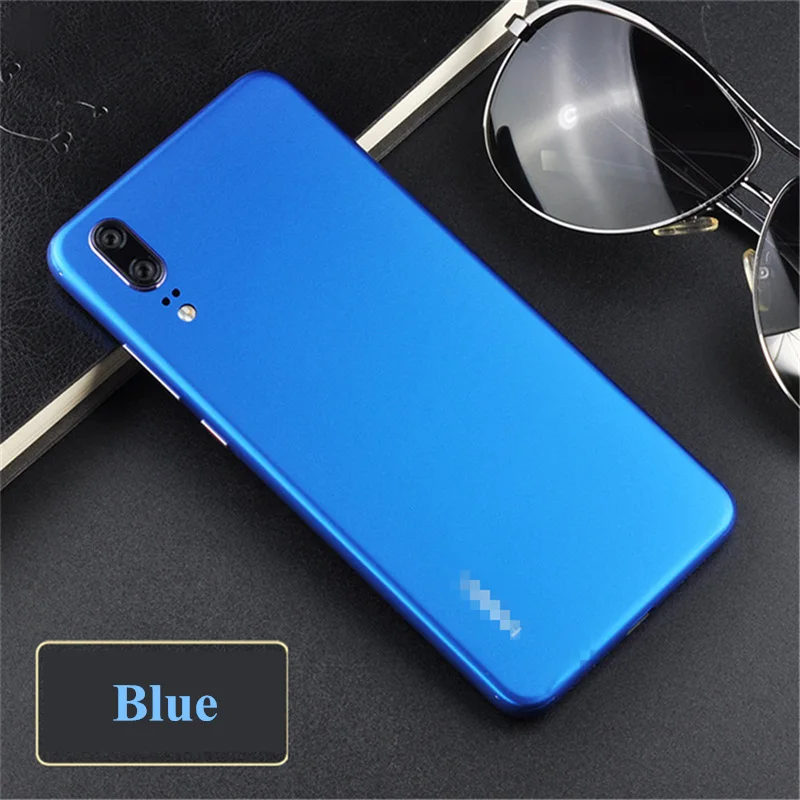 blue color Кожаная наклейка на заднюю панель для huawei P10 Plus P20 Pro Honor 10 чехол Защитная пленка для мобильного телефона с кожаным рисунком - Цвет: blue color