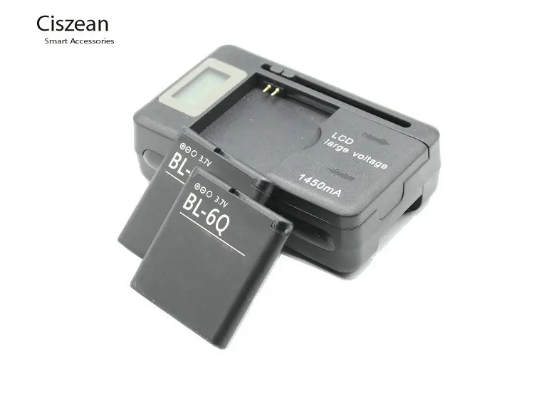 Ciszean 2x BL-6Q/BL6Q/BL 6Q 1080 мАч сменная батарея для телефона + ЖК-зарядное устройство Nokia 6700