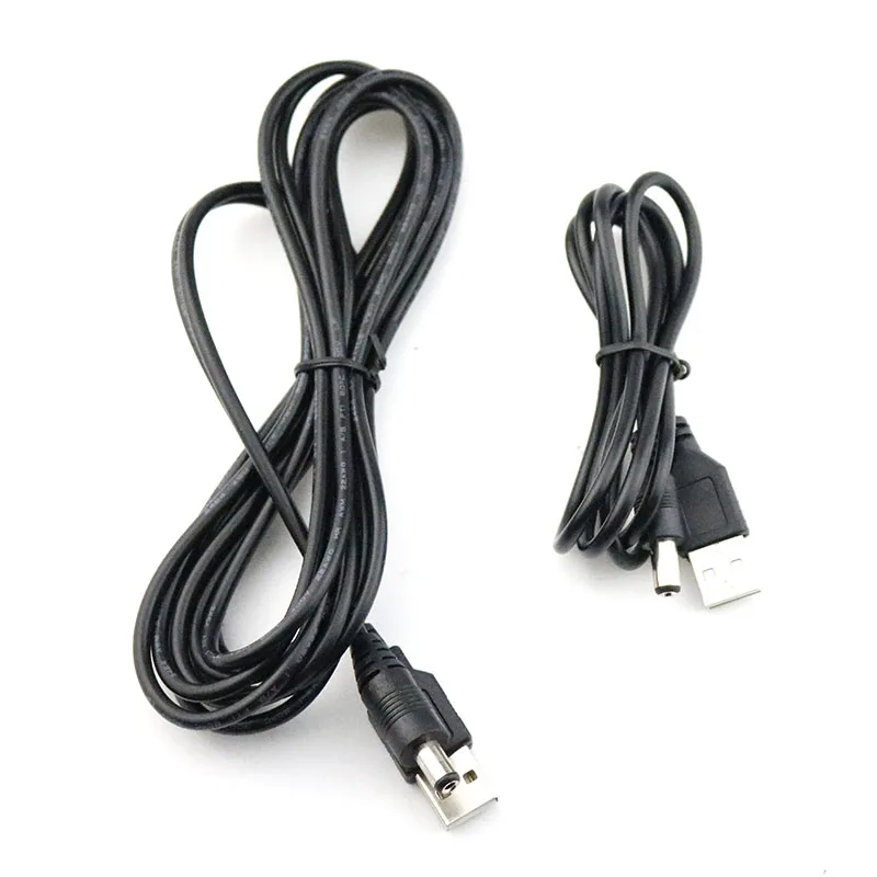 1 м 2 3 5 10 черный usb порт В 5*2 мм цилиндрический кабель питания коннектор для