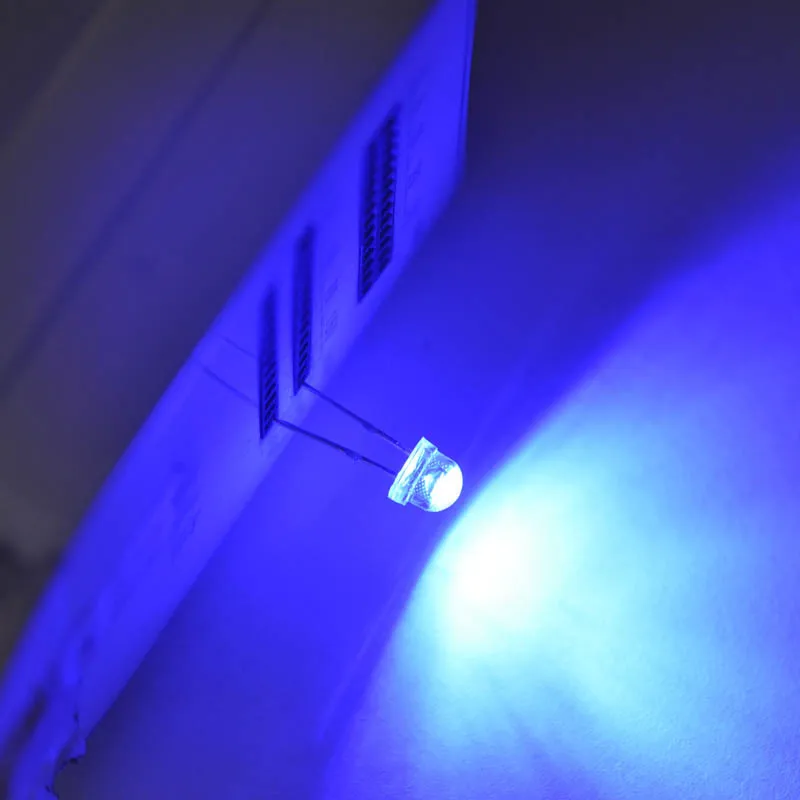 PHISCALE 50 шт. 4 8 мм/5 мм синий светодиод Круглый со шлемом Топ прозрачные линзы