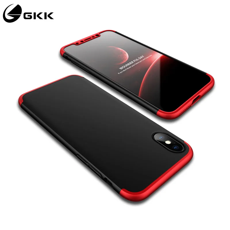 Оригинальный чехол GKK для IPhone X XR Xs Max 360 полная защита противоударный 3 в 1 тонкий