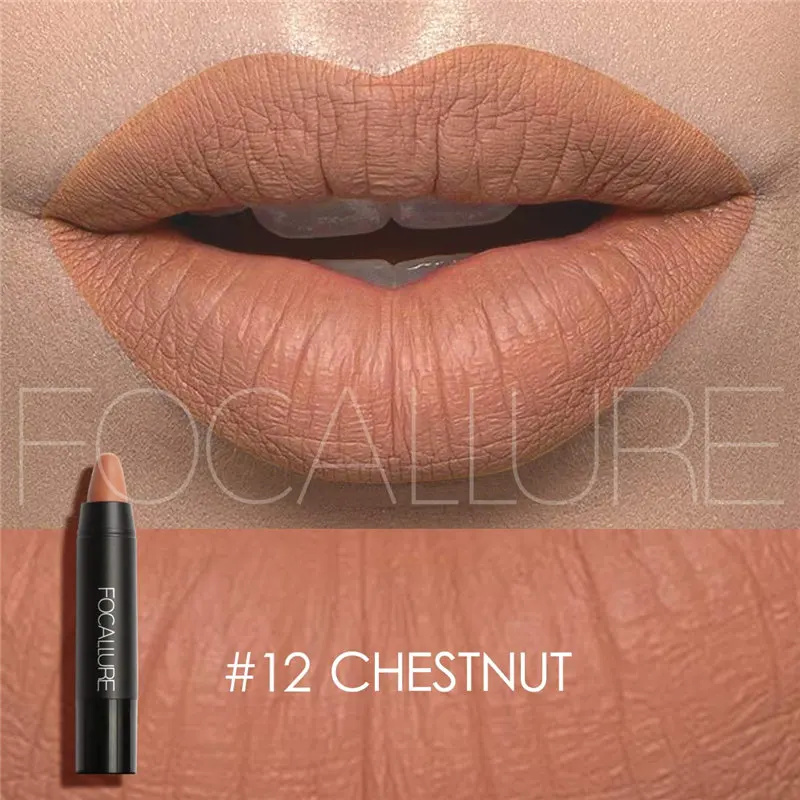 FOCALLURE, 19 цветов, водостойкая, стойкая, для макияжа губ, красная помада, матовая помада для губ, сексуальные цвета - Цвет: 12