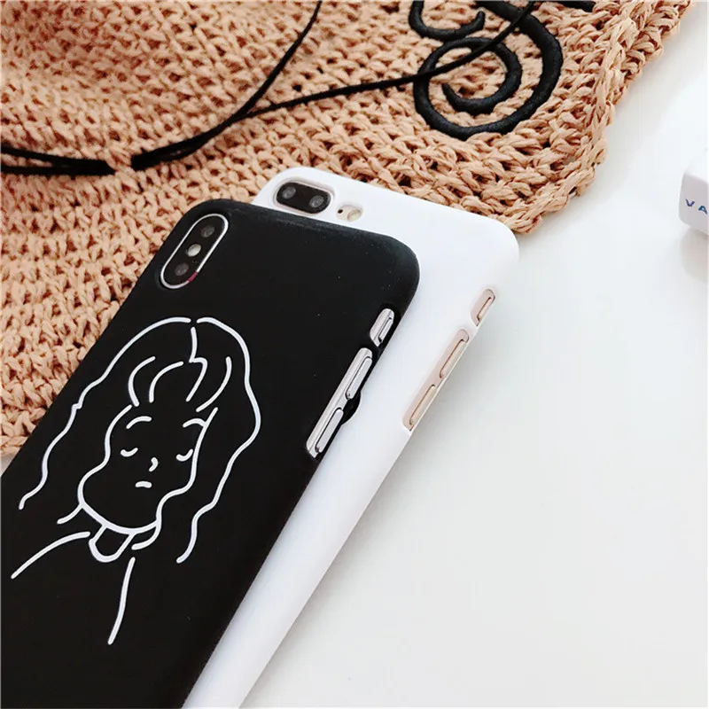 Для iPhone 6 S 7 8 плюс Силиконовые чехлы Art абстрактная девушка линии для 5 5s se X XR XS Max