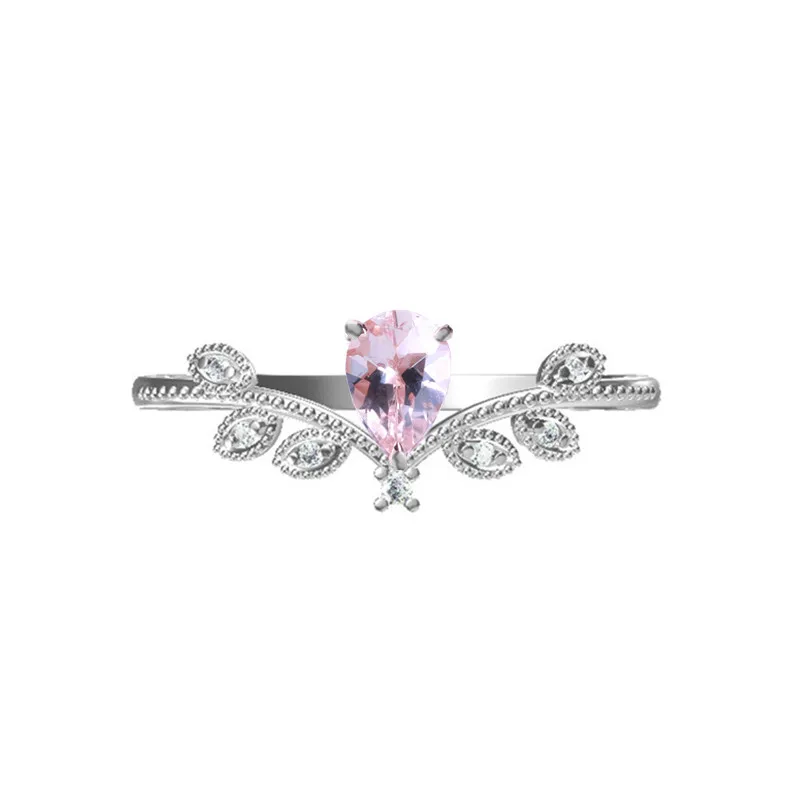 

Solid 14K White Gold Vintage Women Engagement Ring Natural Diamonds Morganite Wedding Anniversary Party Fine Jewelry