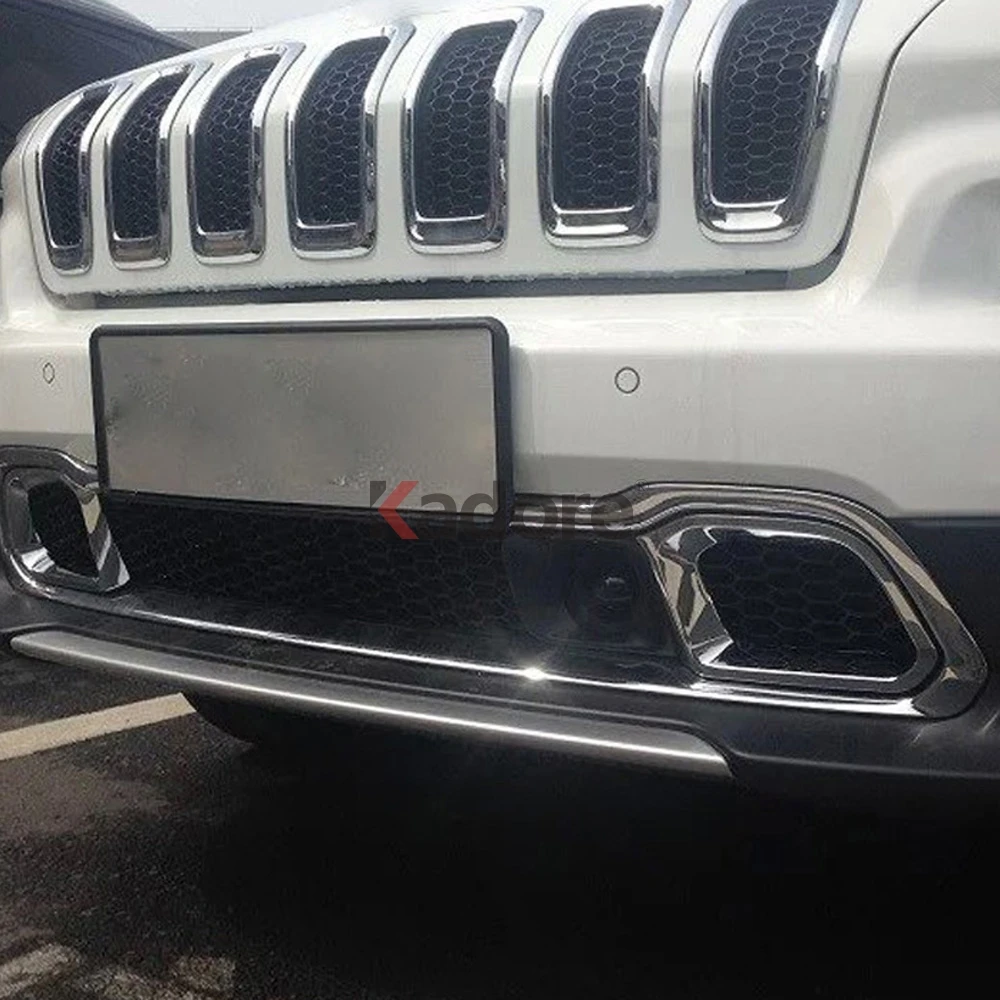 Для Jeep Cherokee АБС хромированная Защитная панель для переднего кроссов гриль бампера гонки решетка гриль отделкой аксессуары