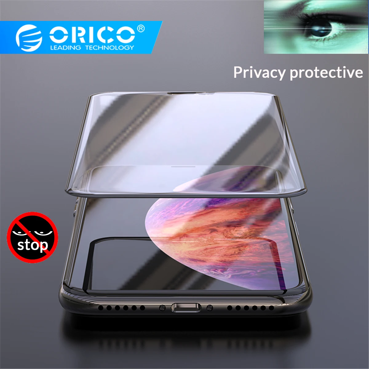 ORICO Black Защита экрана для iphone X XS XR защита от шпиона защитное стекло на iphone 6S 7 8 закаленное стекло