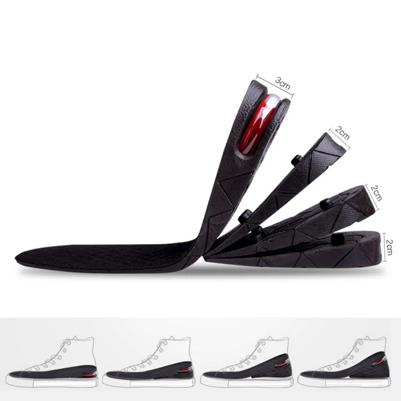 1 Пара Спорт Стельки Воздушной Подушке Пятки 7 СМ 3-слойная Вставить увеличение