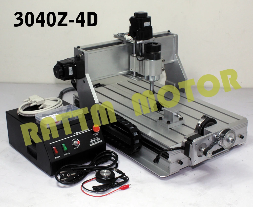 Последние 300W четыре оси 4 CNC 3040Z 4D шариковый винт фрезерный станок с ЧПУ гравер