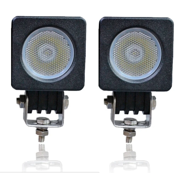 2pcs/lot 10w Led Work Light Square Round Driving Spot Flood Lamp 12V Car Auto SUV ATV 4X4WD Offroad Motorcycle Truck Headlight | Автомобили