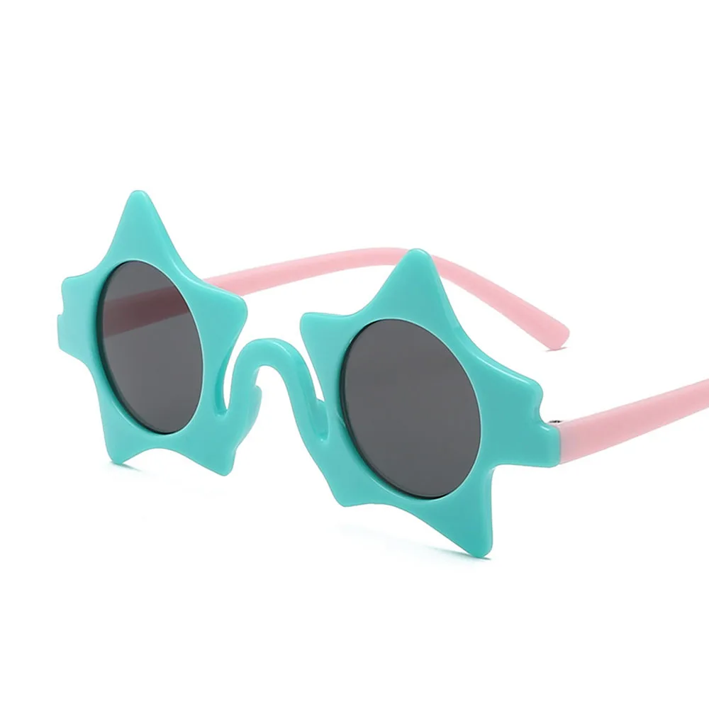 Grean Sunglasses Детские солнцезащитные очки с пентаграммой, милые детские солнцезащитные очки, фирменный дизайн, Необычные зеркальные УФ-очки 400, поляризационные, для улицы, для детей, безопасный подарок - Цвет линз: Grean Sunglasses