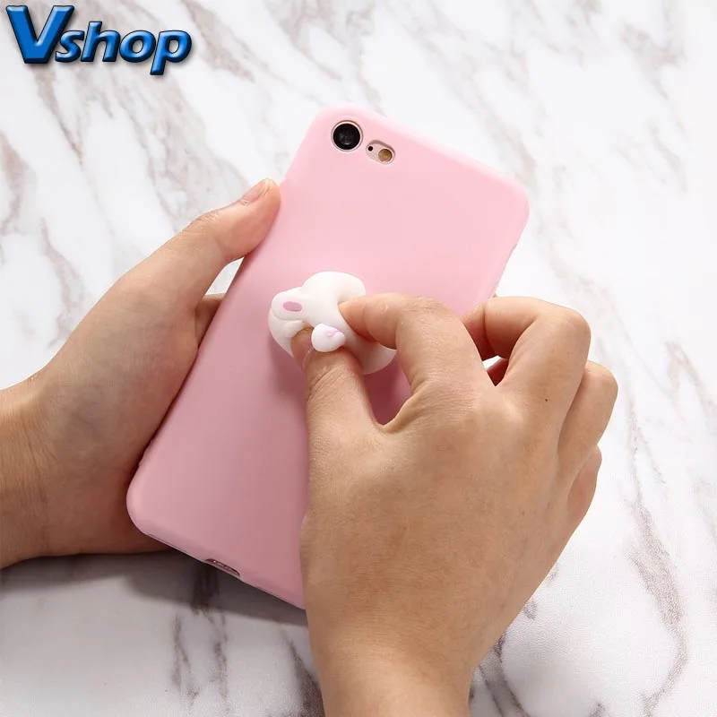 Для iPhone 7/7 Plus/6 Plus/6S Plus с милым рисунком кролика сжимаемая мягкая защитная задняя