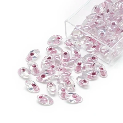 Luster Purple 1 коробка 7x4 мм MiYuki японский бисер, длинные бусы Magatama непрозрачные матовые с серебряной нитью, бледно-палевого цвета, блеск, отверстия: 1 мм; около 80 шт./кор - Цвет: Luster Purple