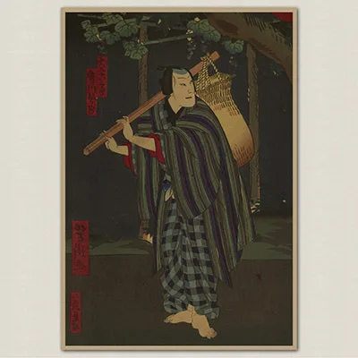 Винтаж Япония Ukiyoe Ретро плакат крафт бумага Бумага постер на стену Стикеры
