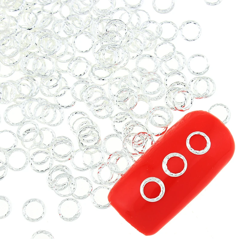 100 шт./лот 3D Круглый дизайн медные принадлежности для дизайна ногтей золотого и