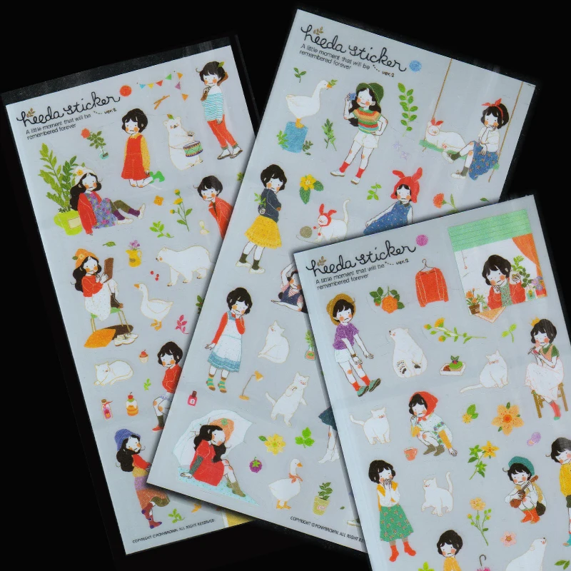 6 листов/упаковка фотообои 2 милая девушка в Корейском стиле для оформления