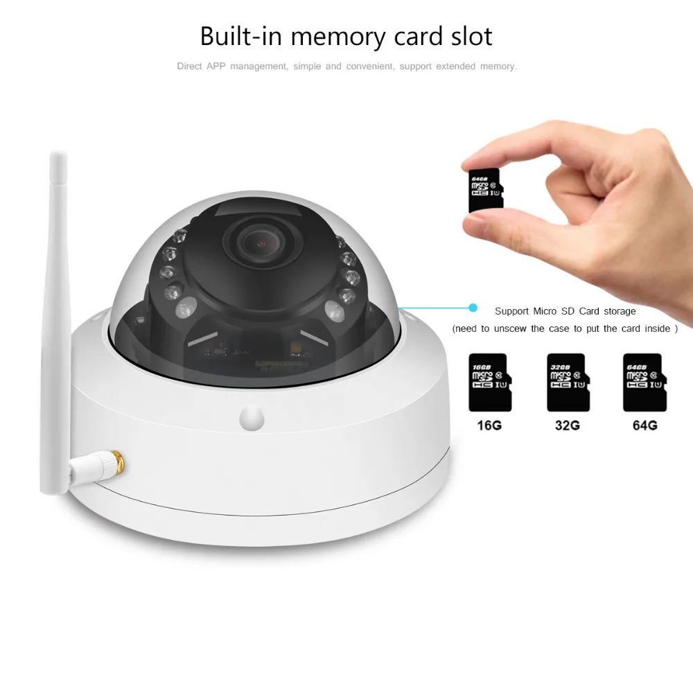 Besder Антивандальная купольная Беспроводная ip-камера 1080P Camhi IR ночного видения Видеокамера WiFi ONVIF Обнаружение движения sd-карта запись