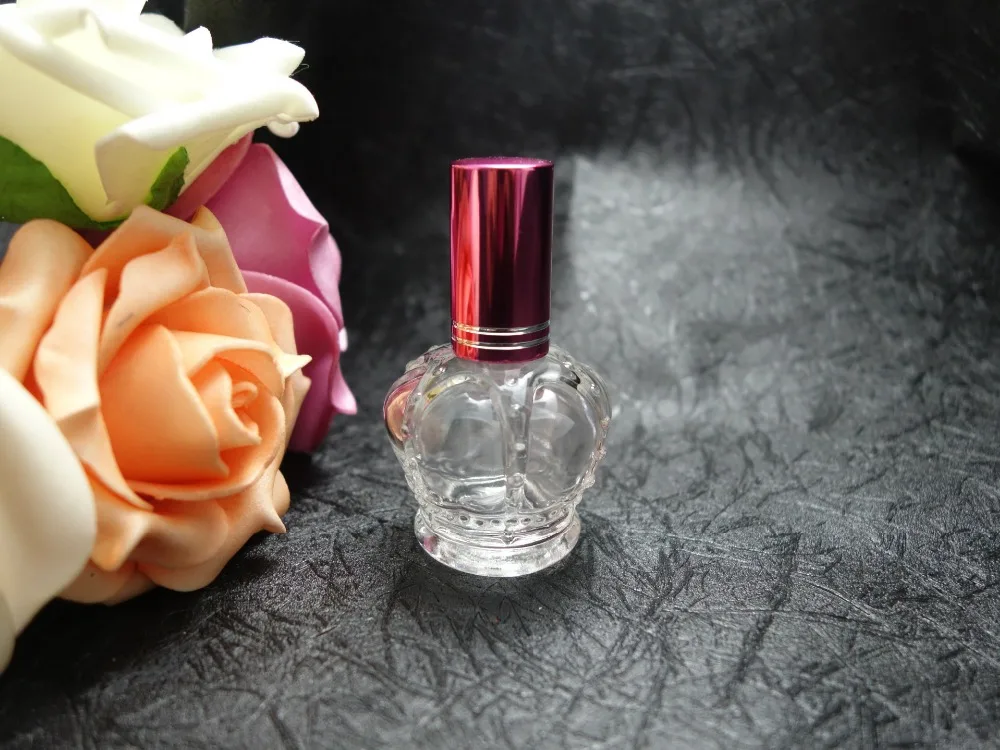 

FX686-15ML crown-shaped transparent glass cosmetic perfume spray bottle 100pcs/lot