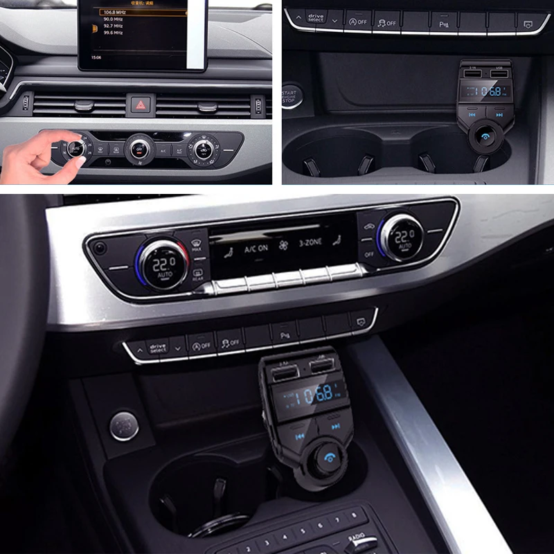 Lcd беспроводной Bluetooth автомобильный комплект fm-передатчик радио плеер громкой