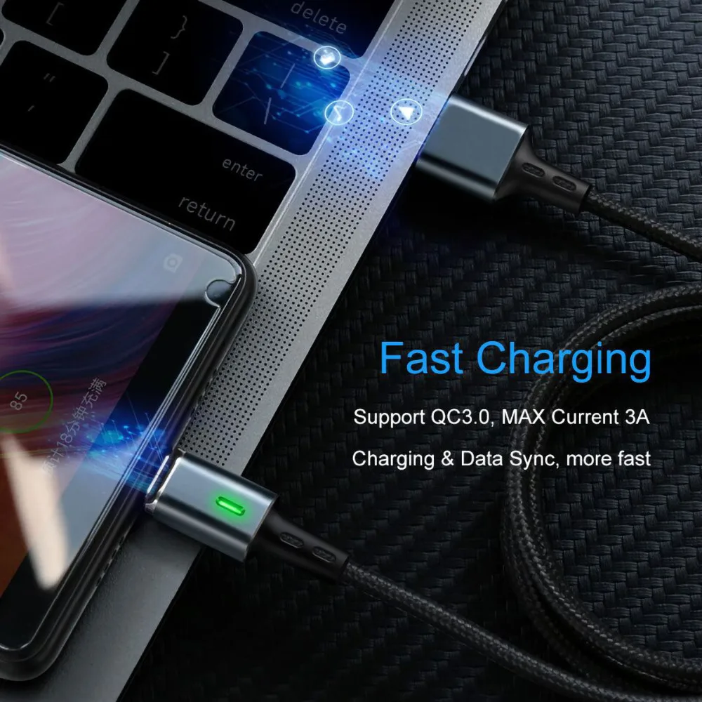 QC 3 0 3A Магнитный кабель быстрой зарядки типа C для Asus ZenFone 5Z ZS620KL V V520KL ZE520KL Zenfone Zoom