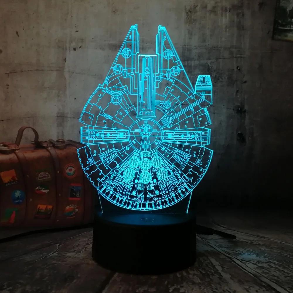 Фильмы Звездные войны космический корабль 3D LED RGB Ночник светильник 7 цветов