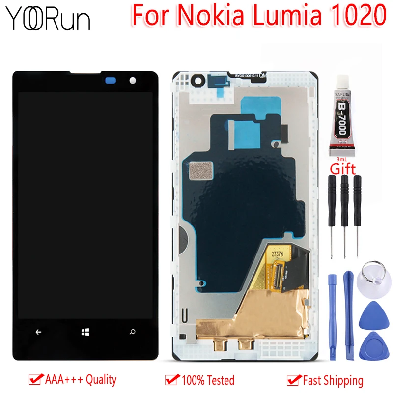 ЖК дисплей 4 5 &quotдля Nokia Lumia 1020 с сенсорным экраном и дигитайзером в сборе запасная