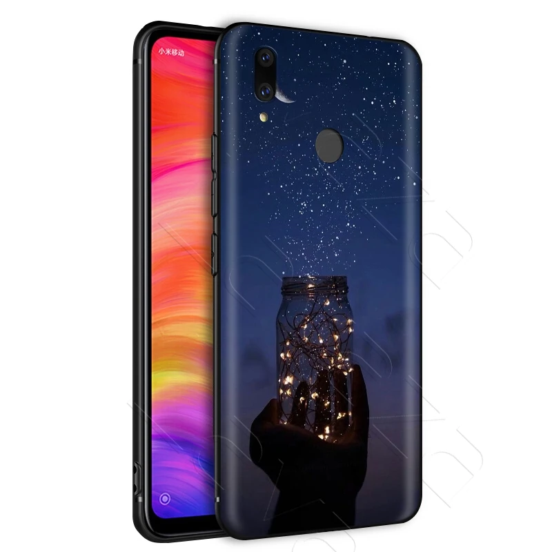 Черный белый чехол с изображением Луны звезд космонавта для Xiaomi Redmi Note 8 9 S K30 Pro MI MAX