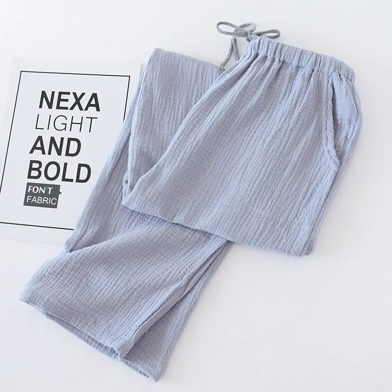 Повседневные штаны из 100% крепа и хлопка для пар мужские женские летние японские