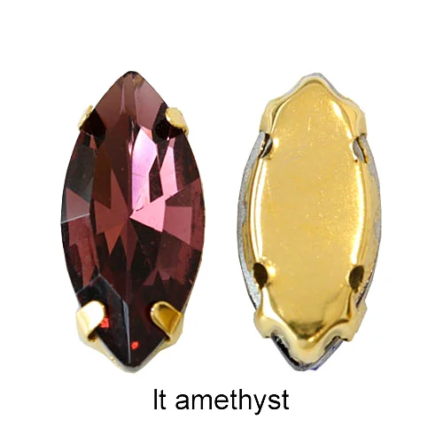 Light Amethyst Конский глаз, красивые стеклянные хрустальные пришивные стразы с золотым клешом, много цветов, Стразы для одежды B3544 - Цвет: Light Amethyst