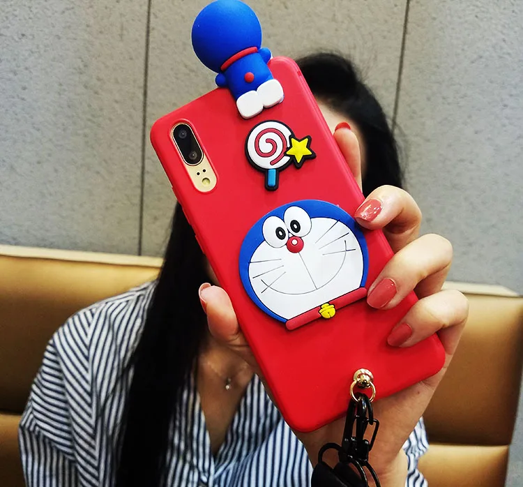 For Huawei P20 3D minnie case Cute Bear Doraemon Soft back cover for Hauwei / lite (nove 3e) pro cases + straps |