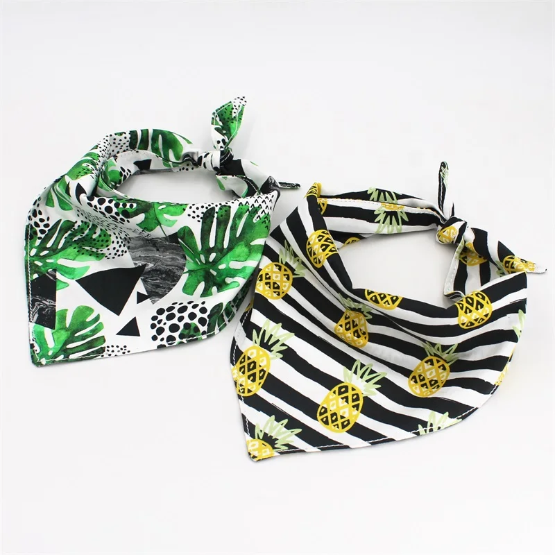 Персонализированный шарф бандана для собаки с ананасом и галстуком бабочкой