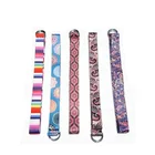 Регулируемый ремень для йоги с принтом, моющийся спортивный эластичный ремень с D-образным кольцом, ремень для йоги, фитнес-веревка 183x3,8 см