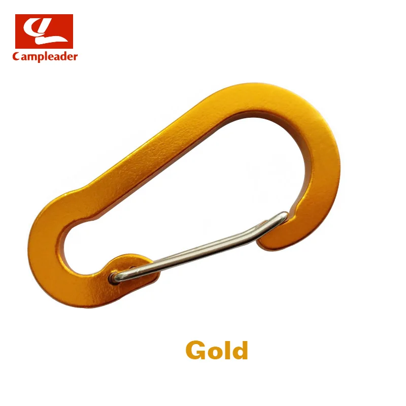 Gold 5 шт. 5# тыквенный плоский алюминиевый сплав Карабин Для Кемпинга цветной проволочный брелок пружинный крючок Открытый Дорожный набор CL273 - Цвет: Gold