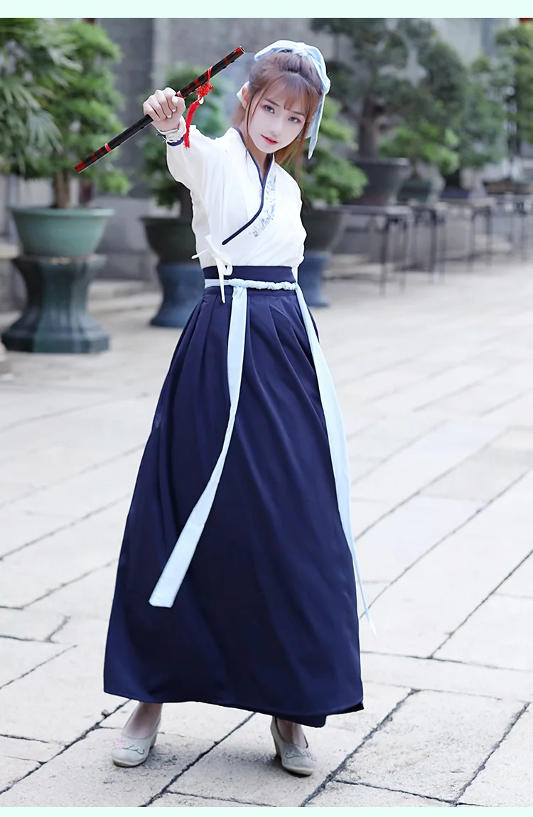 Традиционный костюм Hanfu в китайском стиле для весны и осени взрослых студенток