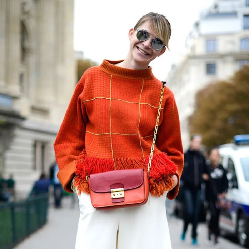 Winter 2018 Women Thick Sweater and Pullover Runway Orange Gray Ladies Fashion Long Sleeve Female Tassel Knitted Jumper Clothing | Женская