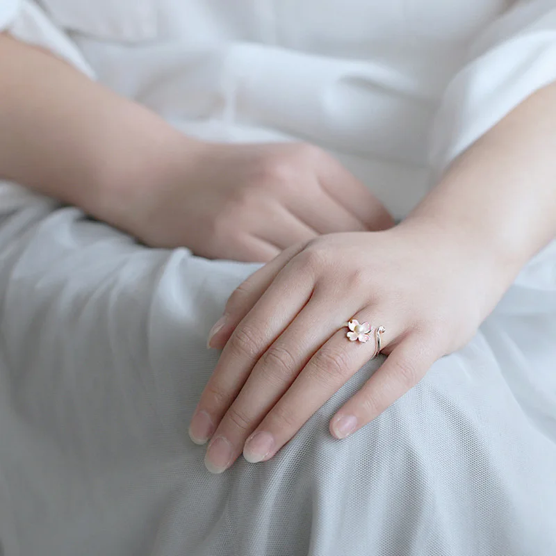 Уникальный Дизайн Романтические кольца мелкого жемчуга цветение цветок Кольца