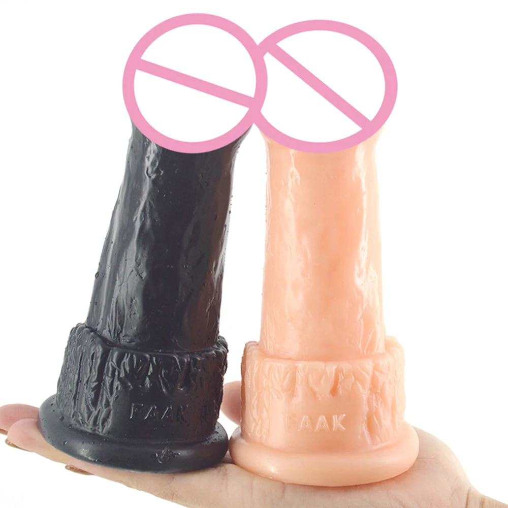 FAAK секс товары монстр животное пенис фаллоимитатор черный и мясной розовый 2