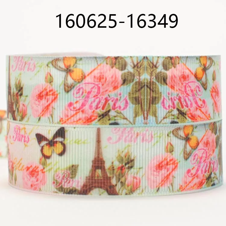 

2016 NEW sales 50 yards lively butterfly and flowers printed grosgrain ribbon free shipping