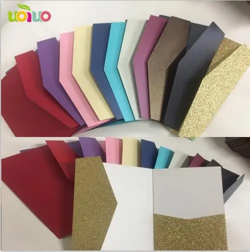 tri-fold envelope Бесплатный дизайн заказной цветной большой плоский конверт для акриловой карты прозрачное Свадебное приглашение - Цвет: tri-fold envelope